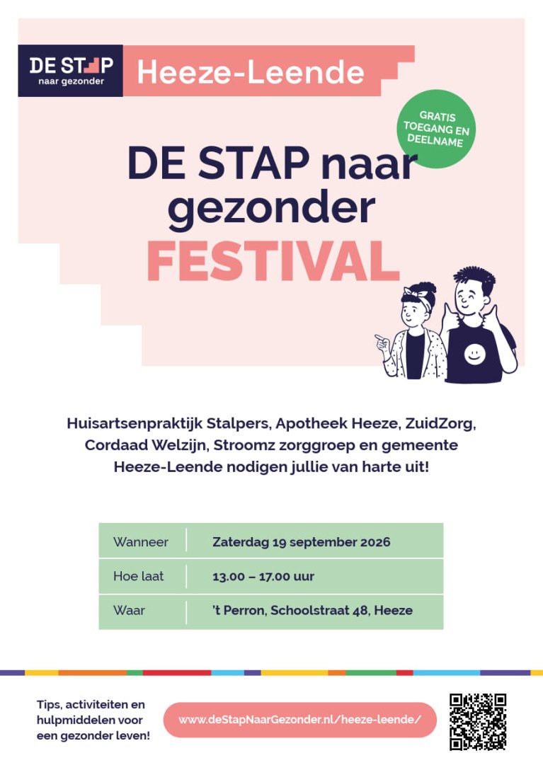 Pagina 1 van de flyer de stap naar gezonder festival