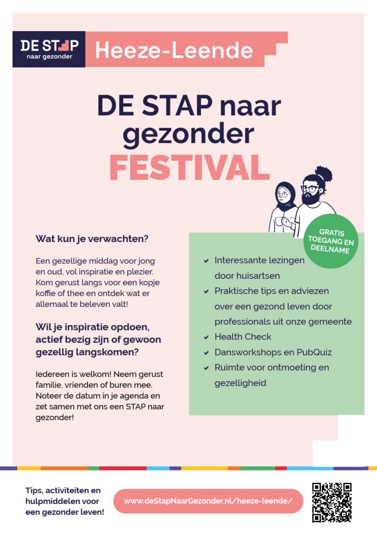 Pagina 2 van de flyer de stap naar gezonder festival