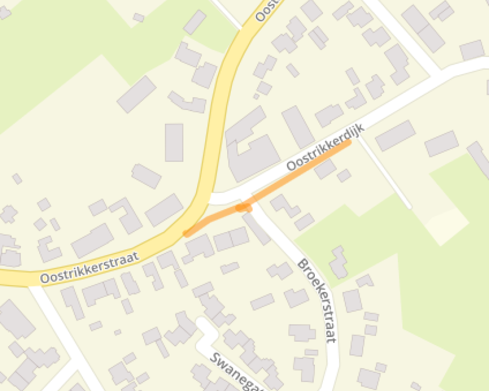 Afbeelding van een kaartje met de plattegrond van de werkzaamheden