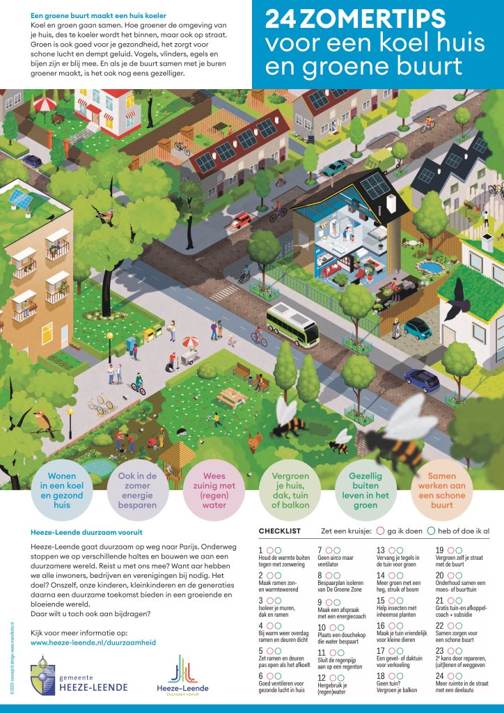 Flyer met 24 zomertips voor een koel huis en groene buurt