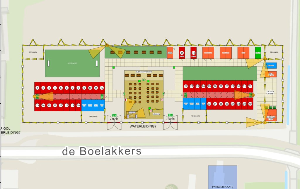 Plattegrond van de opvanglokatie