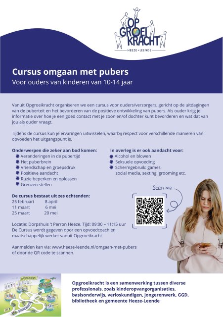 Flyer cursus omgaan met pubers