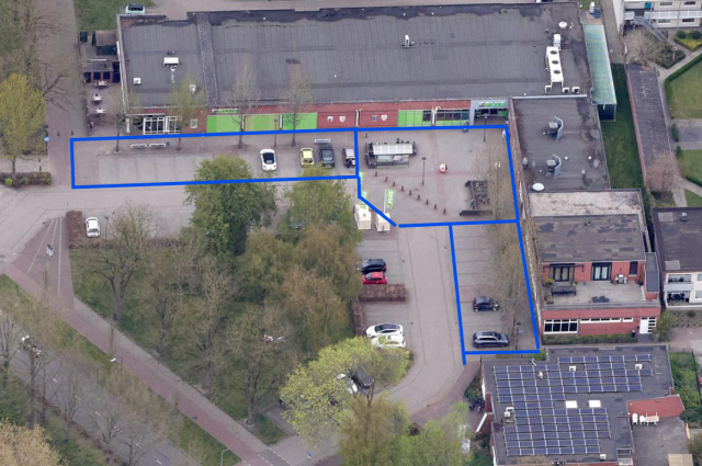 Afbeelding van het gebied wat opnieuw wordt bestraat