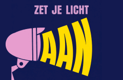 Fietslamp met de tekst: Zet je licht aan