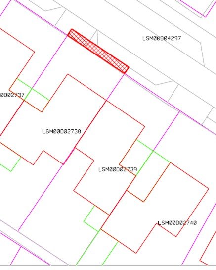 Kadastraal kaartje met daarop de locatie van de voorgenomen grondverkoop Hittekamp 21 in Leersum