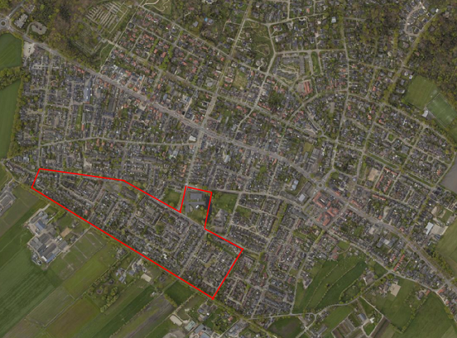 Luchtfoto van het speelveld Hunted op 1 oktober in Leersum