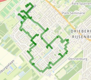 Kaartje met daarop het gebied van de werkzaamheden aan kabels in Driebergen-Rijsenburg