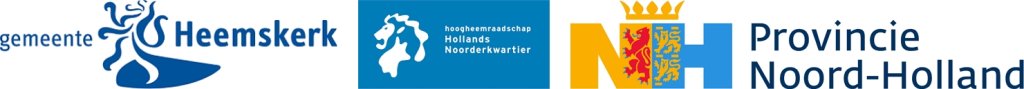 Logos of the Municipality of Heemskerk. HHNK. Province of North Holland