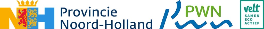 Logos for the Province of North Holland, PWN, and Velt