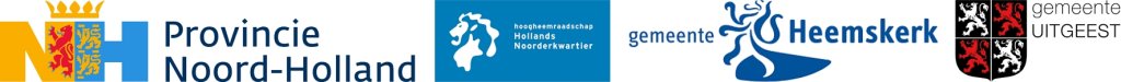 Logos of the Province of North Holland, HHNK, the Municipality of Heemskerk, and the Municipality of Uitgeest