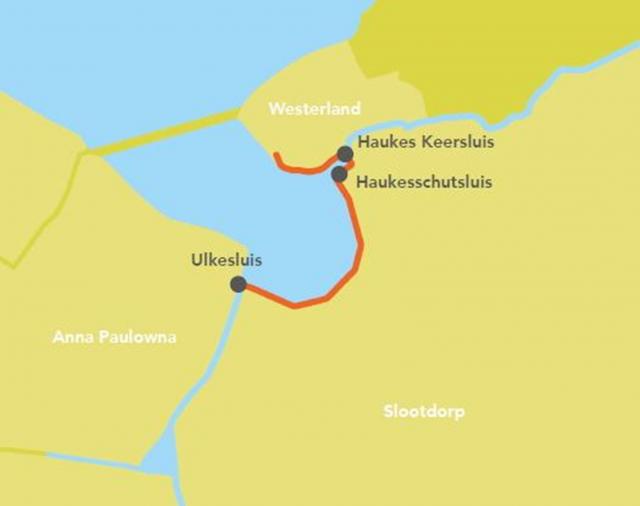 Overzichtskaartje met locatie versterking Wieringermeerkering