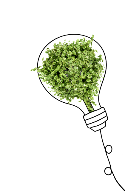 tekening groen in een LED-lamp