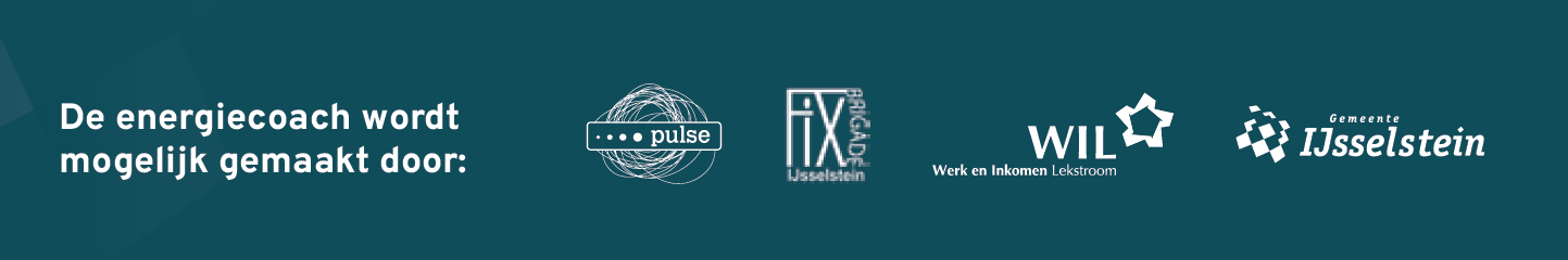 De energiecoach wordt mogelijk gemaakt door: PULSE, FIXbrigade IJsselstein, Werk en Inkomen Lekstroom, Gemeente IJsselstein