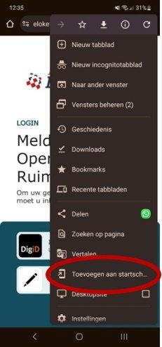 Melding maken met uw smartphone - Android - Chrome - stap 2