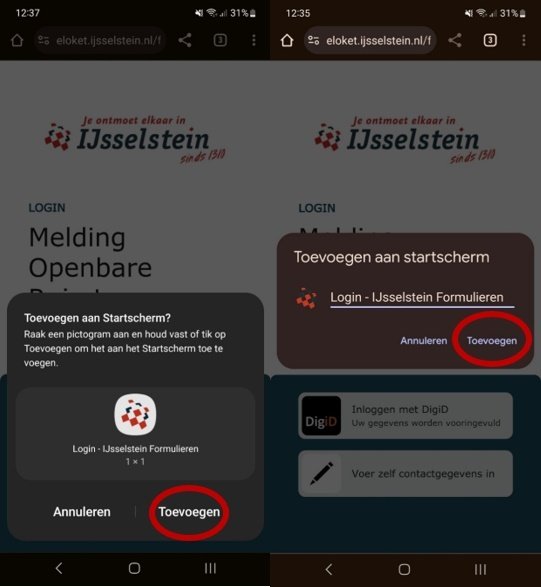 Melding maken met uw smartphone - Android - Chrome - stap 3