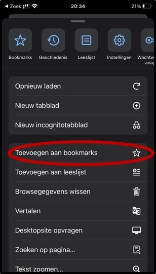 Melding maken met uw smarphone - iOS - Chrome - stap 2