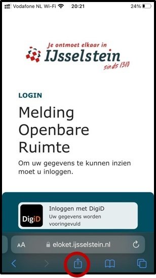 Melding maken met uw smartphone - iOS stap 1
