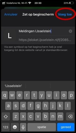 Melding maken met uw smartphone - iOS stap 3