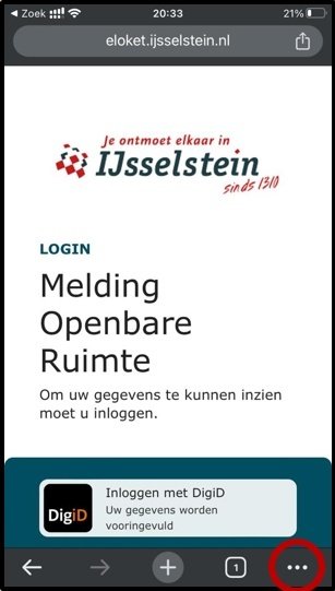 Melding maken met uw smarphone - iOS - Chrome - stap 1