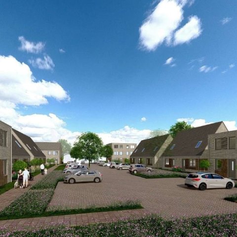 An impression drawing of the new homes on Koempel Street