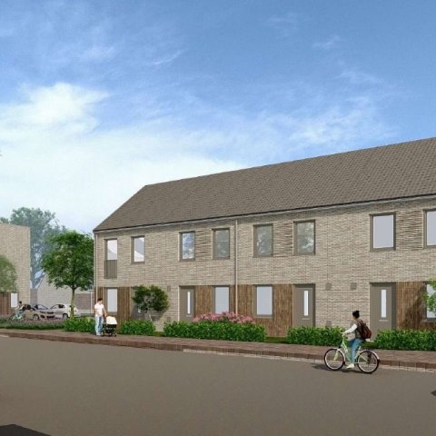 An impression drawing of the new homes on Koempel Street