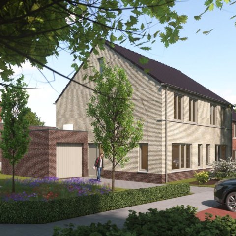 An impression of a corner house with garage Nieuwe Gracht