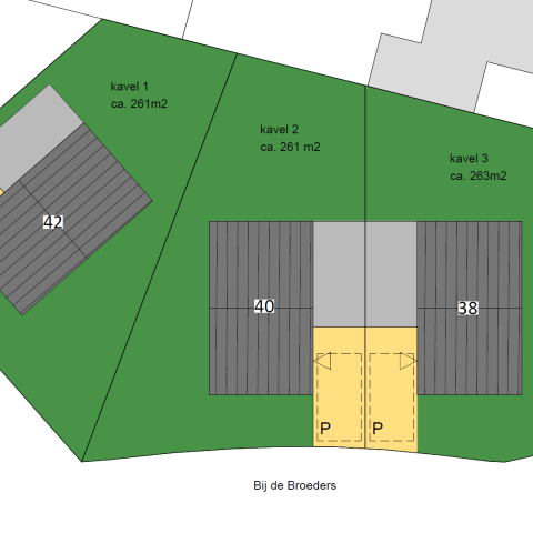 Plattegrond met aanduiding van de percelen Kloosterpark Pannesheide