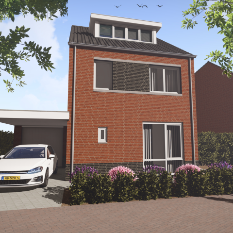 Een impressietekening van de nieuwbouwwoningen Kloosterpark Pannesheide