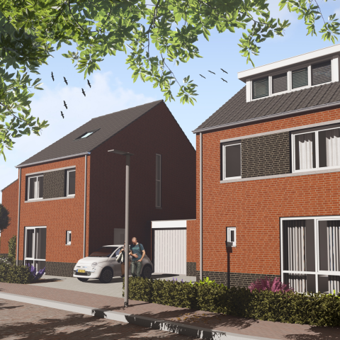 Een impressietekening van de nieuwbouwwoningen Kloosterpark Pannesheide