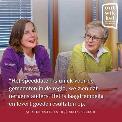 Kirsten Smits und José Seits von Vebego im Gespräch mit einem Bewerber