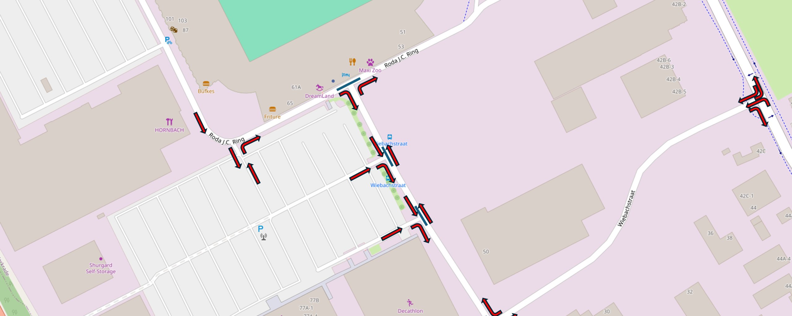 Map Traffic Measures on Wiebachstraat