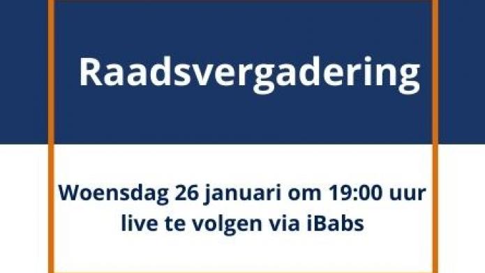 Raadsvergadering woensdag 26 januari om 19:00 uur live te volgen via iBabs