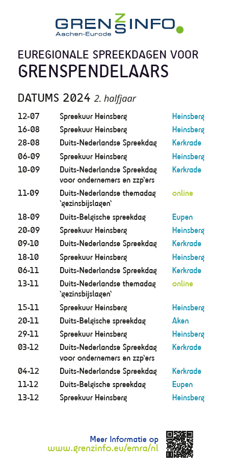 Diverse data spreekdagen grenspendelaars