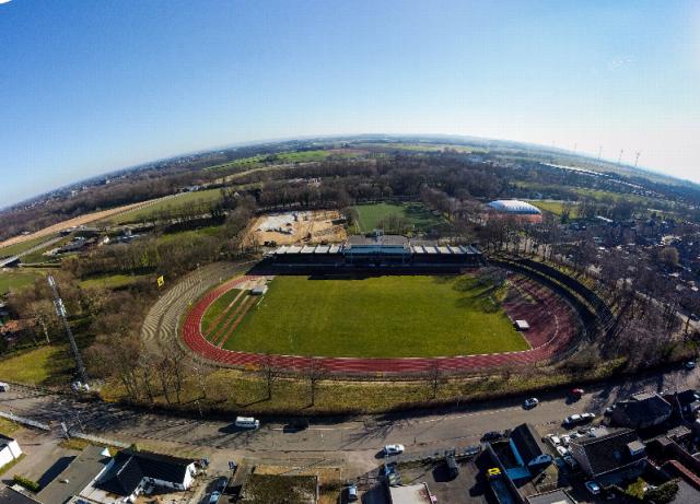 Luchtfoto van sportpark Kaalheide