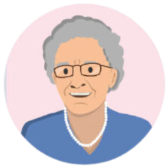 An illustration of an elderly lady