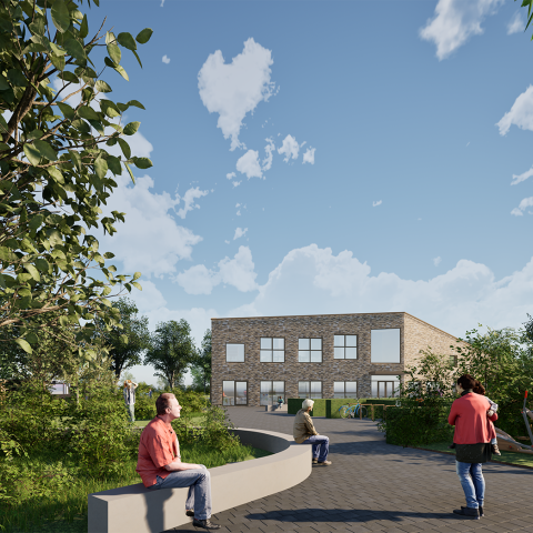 artist impression van het nieuwe kindcentrum