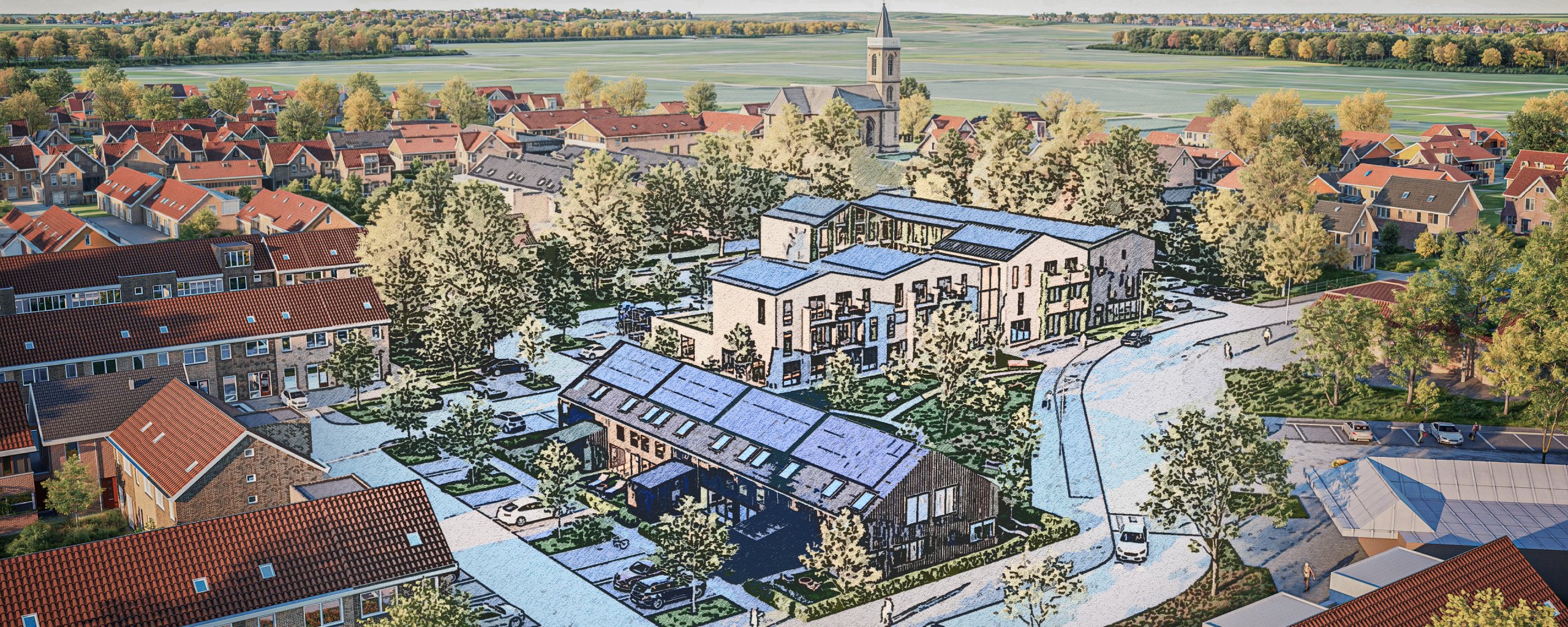 tekening met overzicht van het nieuwbouwproject