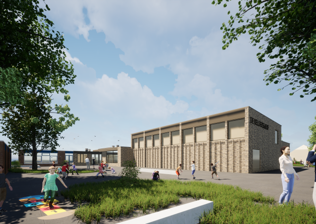 Impressie van het vernieuwde schoolgebouw