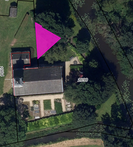 afbeelding met aangegeven locatie voor verkoop
