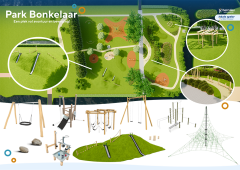 Ontmoetingsplek sfeer indruk met speeltoestellen