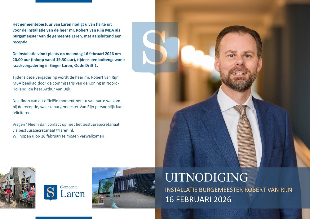 Uitnodiging burgemeester Robert van Rijn