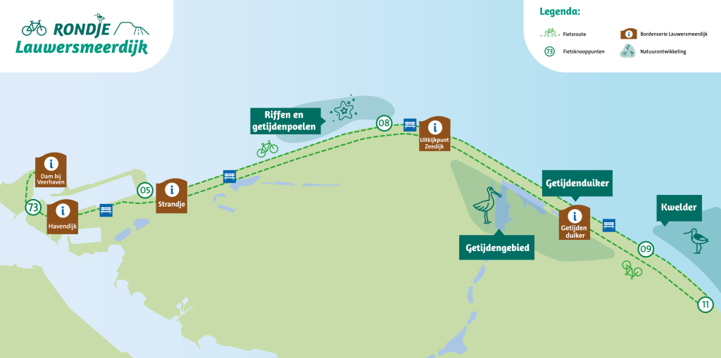 Fietsroutekaart met de locatie punten, mocht je om een of andere reden de kaart niet kunnen lezen neem contact op met