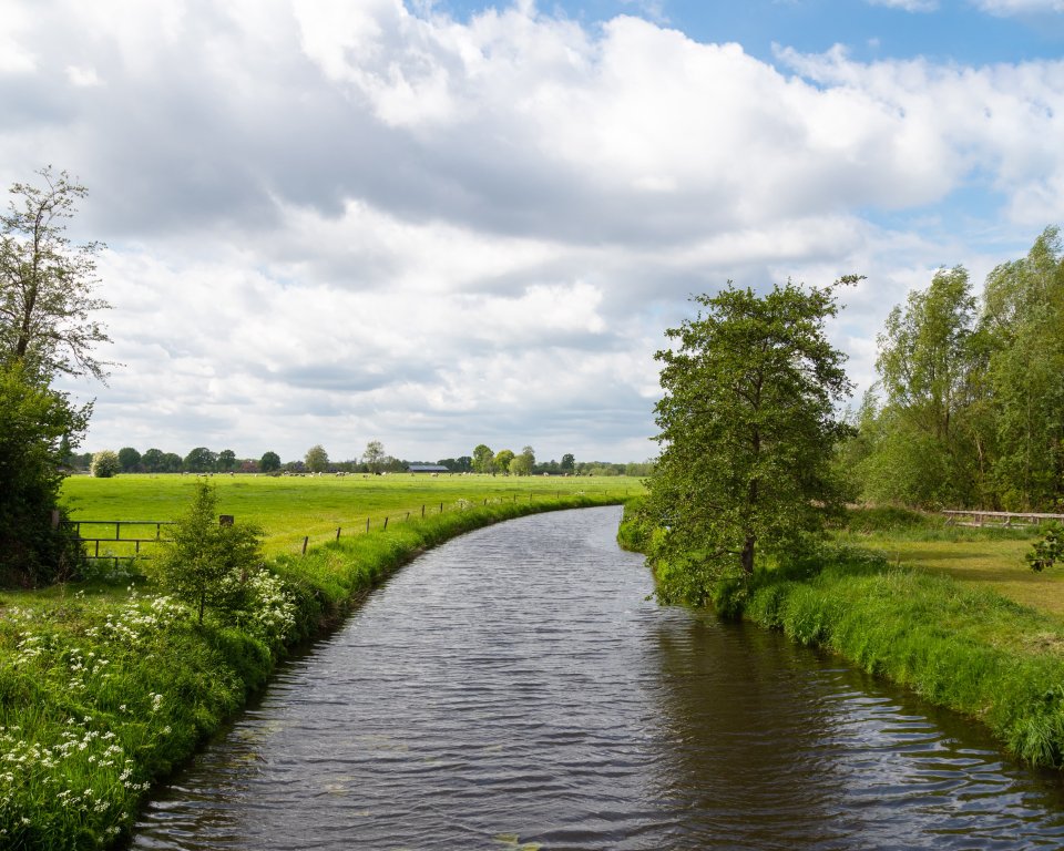 Beek met hoogwater