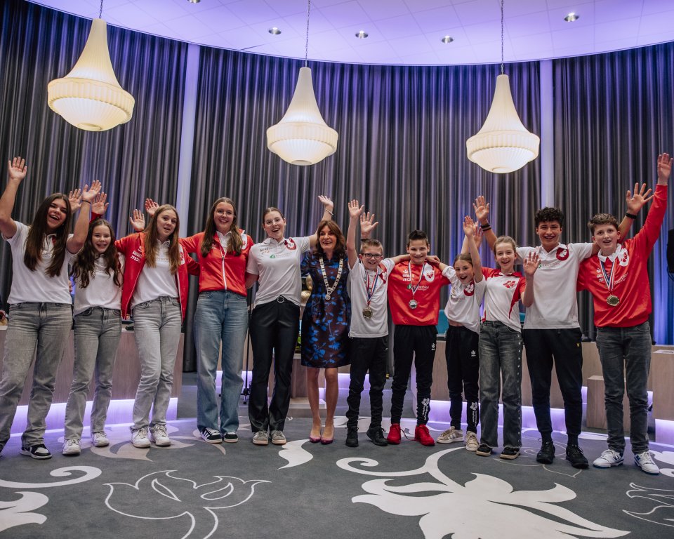 Foto huldiging Leudalse kampioenen