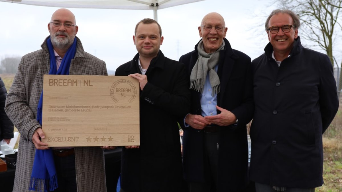 Ontwikkelingsmaatschappij Midden-Limburg ontvangt BREEAM-NL Gebied-certificaat voor Bedrijvenpark Ze