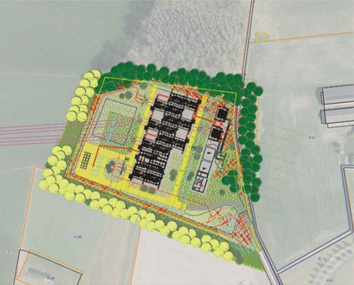 Impressietekening hoogspanningsstation Kelpen-Oler