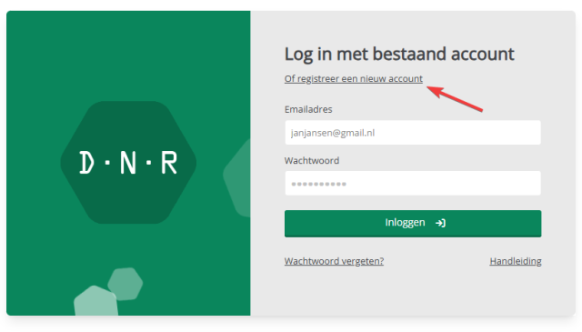 Voorbeeld inlogscherm digitaal verblijfsregister