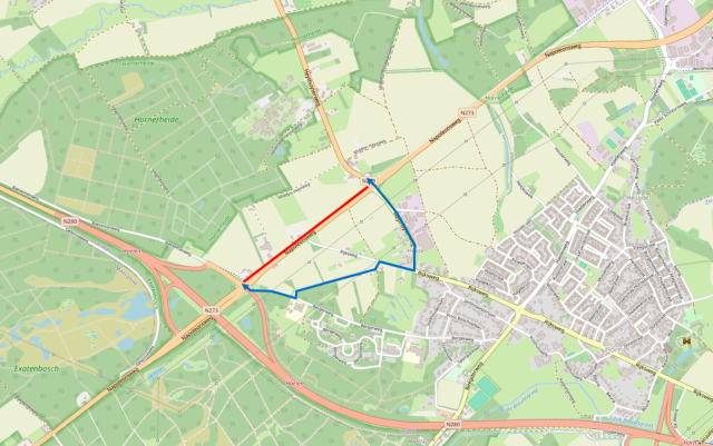 Plattegrond om de wegafzetting visueel weer te geven.