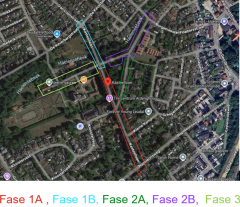 Plattegrond met de fases