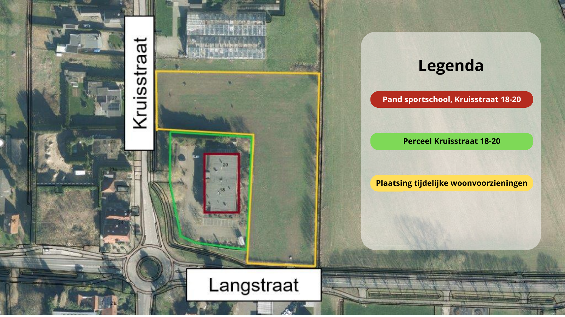 Situatieschets Kruisstraat 18-20 Gendt en omgeving